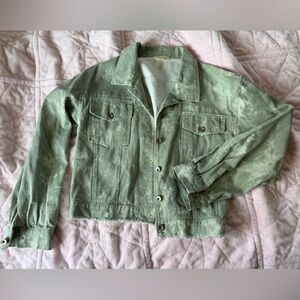 LA MIEL Sage Green Denim Jacket